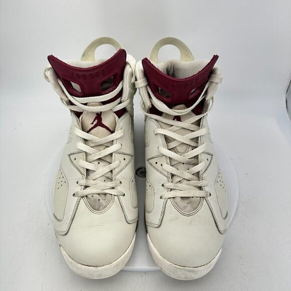 Nike Air Jordan 6 Retro Men Size 13 384664–116 Red Maroon White Basketball Shoes - Picture 3 of 14